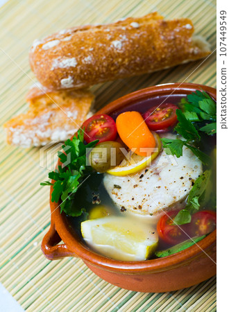 Fisherman soup with vegetables 107449549