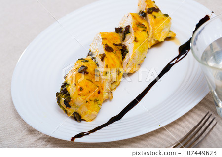 Roasted stuffed turkey breast Roasted stuffed turkey breast 107449623