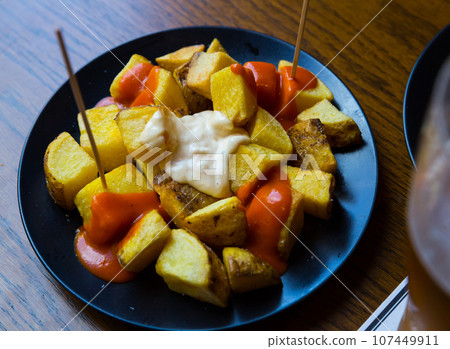 Spanish Patatas bravas tapas 107449911