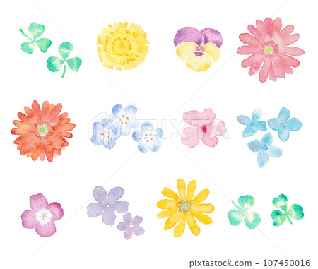 水彩手繪插畫花 107450016