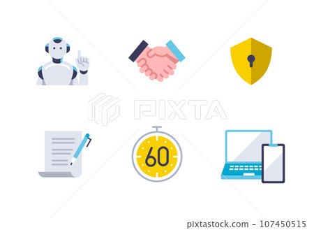 商業簡單向量填充圖示插畫集素材 107450515