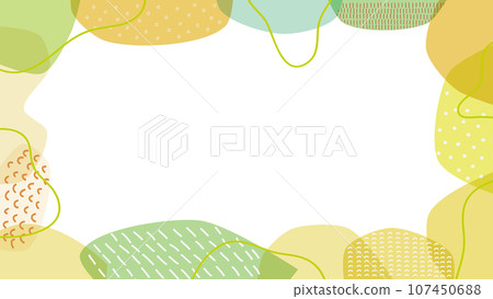 Refreshing fresh green color and line drawing frame illustration Refreshing fresh green color and line drawing frame illustration 107450688