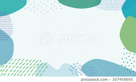 Frame illustration of blue fluid shape and line drawing Frame illustration of blue fluid shape and line drawing 107450693
