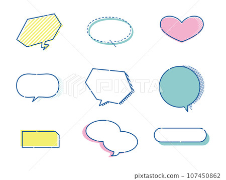 簡約時尚的語音氣泡插畫集 簡約時尚的語音氣泡插畫集 107450862
