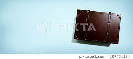 Travel theme with a old fashioned suitcase 107451384