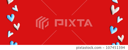 Appreciation theme with handmade heart cushions 107451394