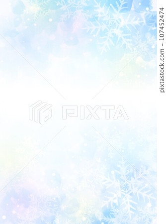 手繪雪花圖案背景多彩 107452474