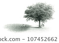 person reading a book in the shade of a tree 107452662