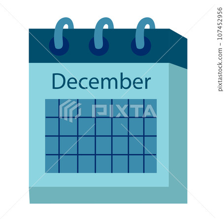 December Calendar. Winter element. Vector flat Stock