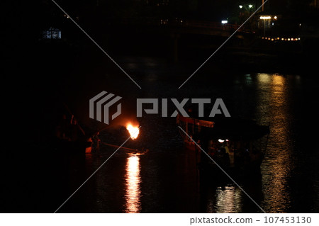 Uji River cormorant fishing, a summer tradition Uji River cormorant fishing, a summer tradition 107453130
