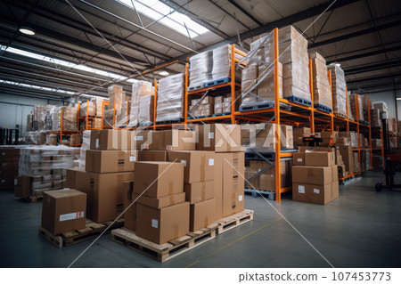 Retail warehouse with boxes Retail warehouse with boxes 107453773