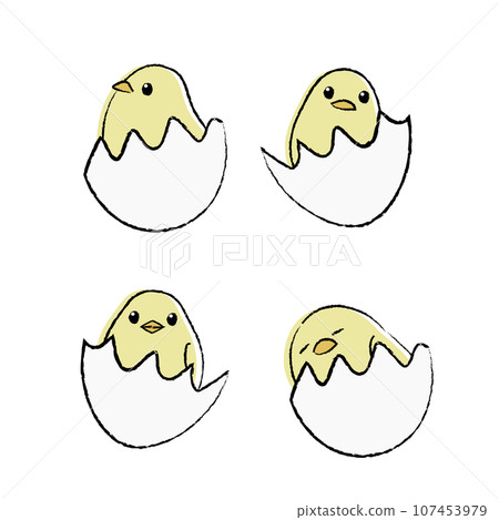 Newly born chick illustration color Newly born chick illustration color 107453979