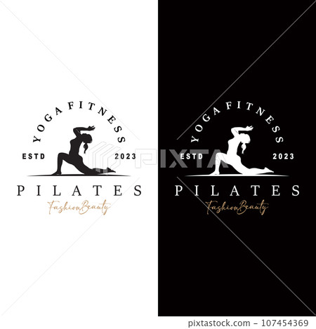 Pilates Pose Logo, Yoga Logo Design Vector Template Illustration 107454369
