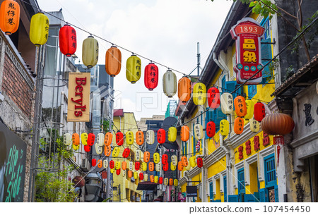 Kuala Lumpur, Malaysia - 28 August 2023 Lorong Petaling  street, Old Kuala Lumpur Street Art 107454450