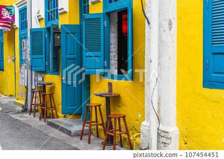 Kuala Lumpur, Malaysia - 28 August 2023 Lorong Petaling  street, Old Kuala Lumpur Street Art 107454451