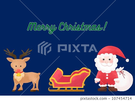 Christmas with Santa Claus and reindeer with presents Christmas with Santa Claus and reindeer with presents 107454714