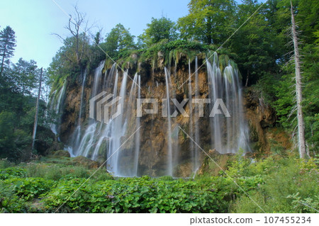 Plitvice Lakes National Park, a world natural heritage site in southern Croatia, Upper Lakes Waterfall Veliki Prstavac 107455234