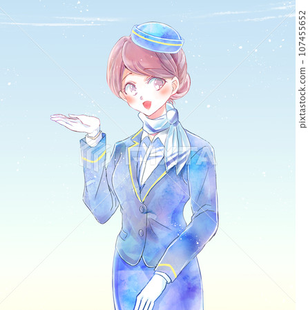 Bus guide, speaking, hairstyle 107455652