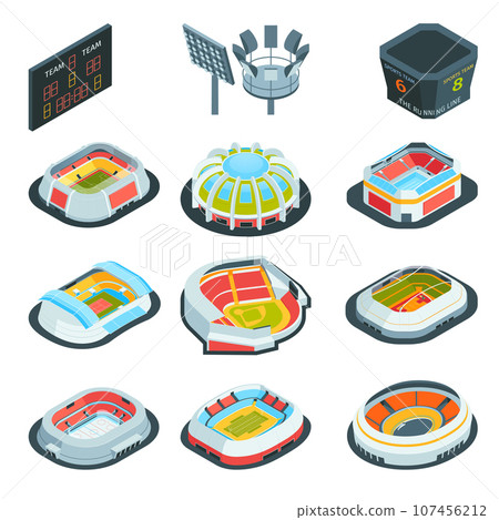 Isometric Arena Stadiums Set Isometric Arena Stadiums Set 107456212