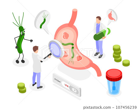 Helicobacter Isometric Abstract Composition 107456239