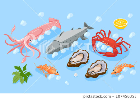 Mariculture Isometric Abstract Background 107456355