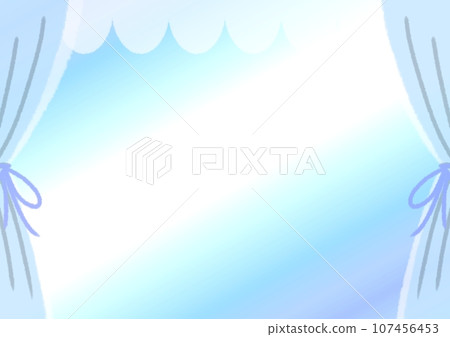明媚的早晨窗框插畫素材【A4】【橫式】 107456453