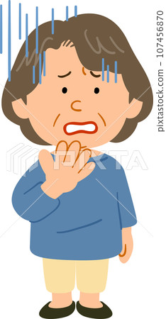 身穿淡藍色針織全身的高級女性 身穿淡藍色針織全身的高級女性 107456870