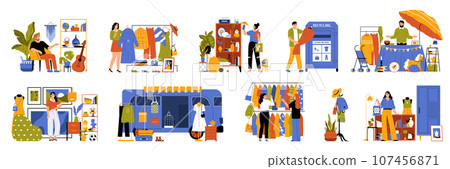 Thrift Shopping Flat Set 107456871