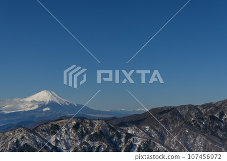 Mt. Fuji seen from the summit of Oyama Mt. Fuji seen from the summit of Oyama 107456972