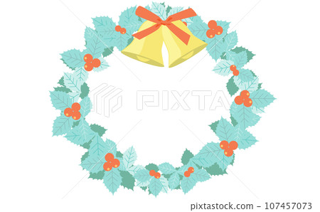 wreath with christmas decorations 107457073