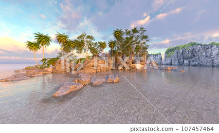 A village at the tip of the island A village at the tip of the island 107457464