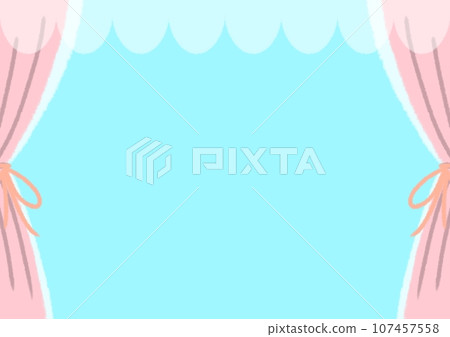 可愛的窗框插畫素材【A4】【橫式】 可愛的窗框插畫素材【A4】【橫式】 107457558