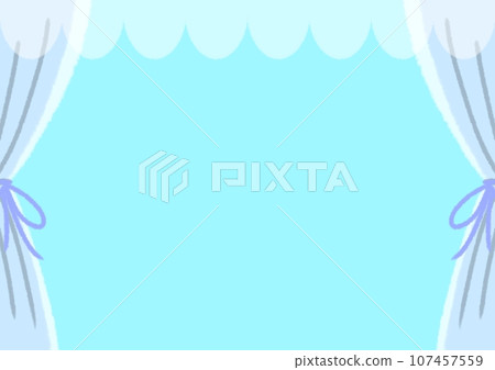 可愛的窗框插畫素材【A4】【橫式】 可愛的窗框插畫素材【A4】【橫式】 107457559