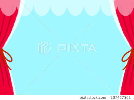 Cute window frame illustration material [A4] [horizontal] 107457561