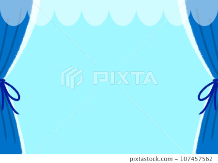 Cute window frame illustration material [A4] [horizontal] 107457562