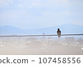 A pigeon sitting on an electric wire 107458556