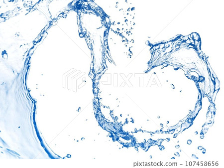 White background with abstract blue splashes in natural environment concept 107458656