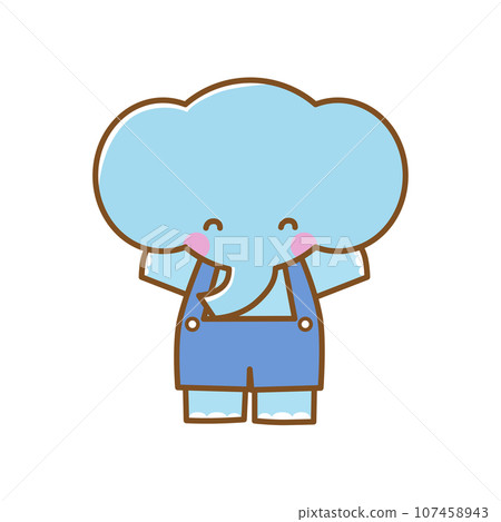 happy elephant character happy elephant character 107458943