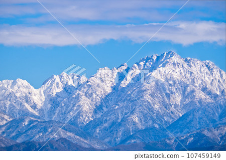 從吳羽山展望台、立山青谷專用席看到白雪皚皚的劍岳北阿爾卑斯山 107459149