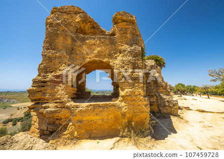 Arcosolium tomb in City wall of Valley of the Temples at Agrigen Arcosolium tomb in City wall of Valley of the Temples at Agrigen 107459728