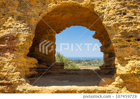 Arcosolium tomb in City wall of Valley of the Temples at Agrigen Arcosolium tomb in City wall of Valley of the Temples at Agrigen 107459729