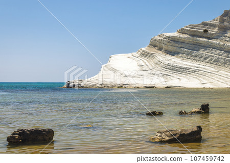 The Scala dei Turchi - Stair of the Turks, rocky cliff. 107459742