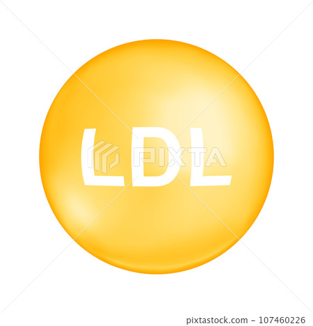 Cholesterol LDL type. Bad cholesterin yellow bubble. Low density lipoprotein icon isolated on white background. Medical infographic. Vector illustration Cholesterol LDL type. Bad cholesterin yellow bubble. Low density lipoprotein icon isolated on white background. Medical infographic. Vector illustration 107460226