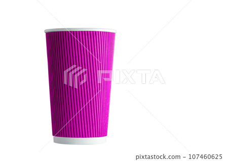 beautiful cardboard glass of violet color on a white background beautiful cardboard glass of violet color on a white background 107460625