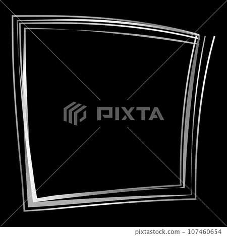 Luxury square metal frame silver 107460654