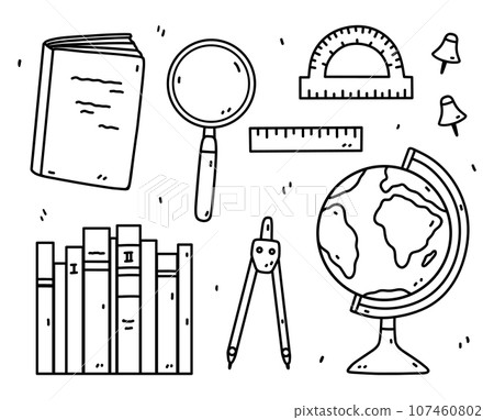 A set of school supplies A set of school supplies 107460802