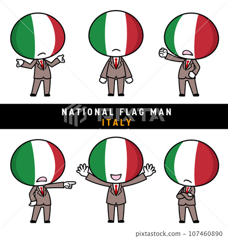 代表義大利國旗的字符集 代表義大利國旗的字符集 107460890