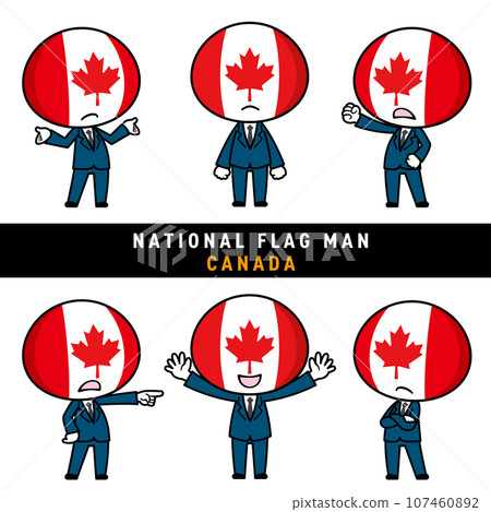 A character set that personifies the Canadian flag 107460892