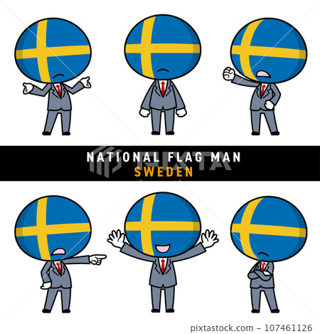 A character set that personifies the Swedish flag A character set that personifies the Swedish flag 107461126