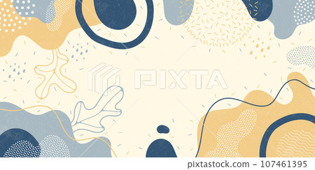 Cute doodle pattern background with abstract shapes and dots. Modern vector pattern for Banner, Flyer, Cover... Cute doodle pattern background with abstract shapes and dots. Modern vector pattern for Banner, Flyer, Cover... 107461395